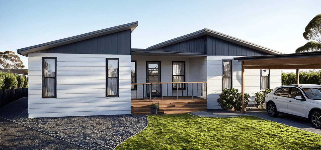 Courtyard Render - Grey and surfmist centre module